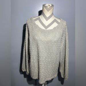 Blu Pepper Women's Light Brown Polka-Dotted Sweater